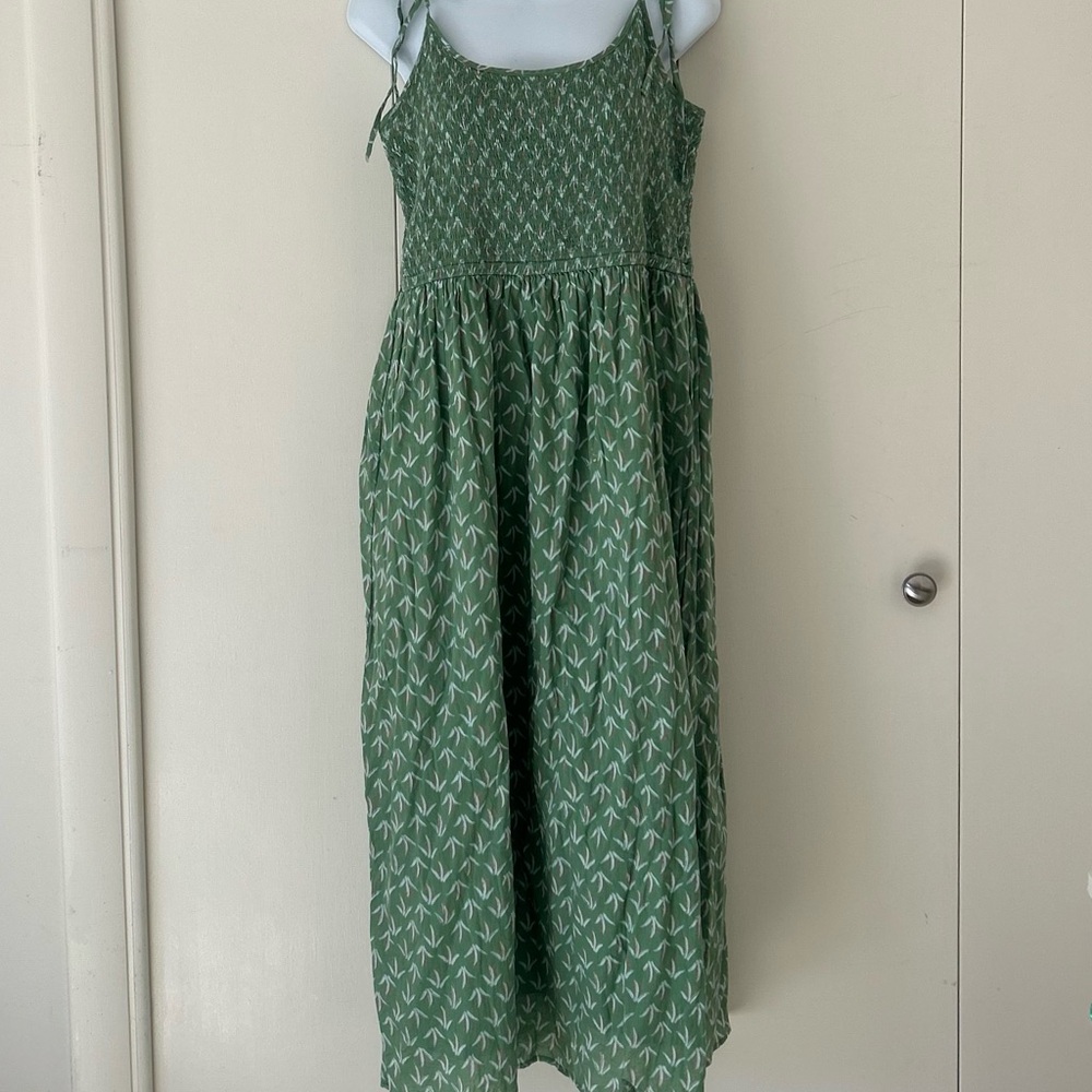 Lucky Brand spaghetti strap elastic bodice Patterned Maxi Dress L